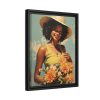 Woman With Flowers Framed Canvas