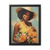 Woman With Flowers Framed Canvas