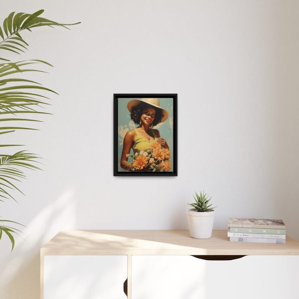 Woman With Flowers Framed Canvas