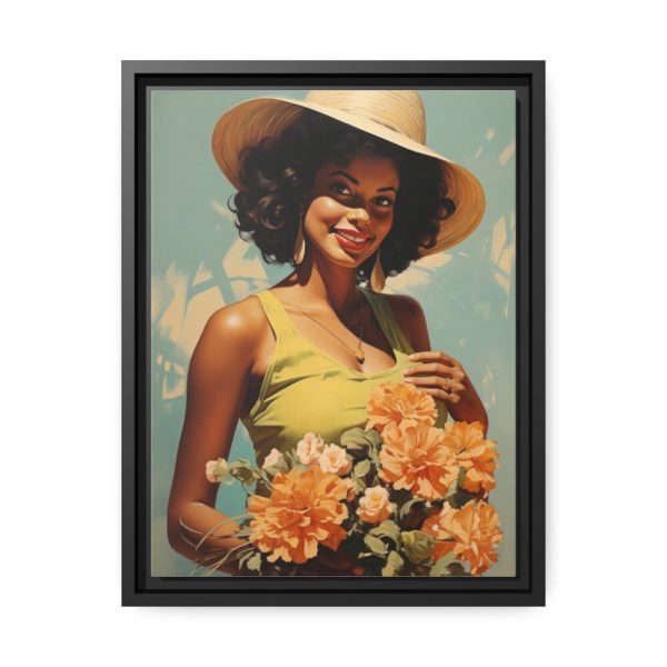 Woman With Flowers Framed Canvas