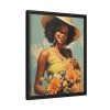Woman With Flowers Framed Canvas