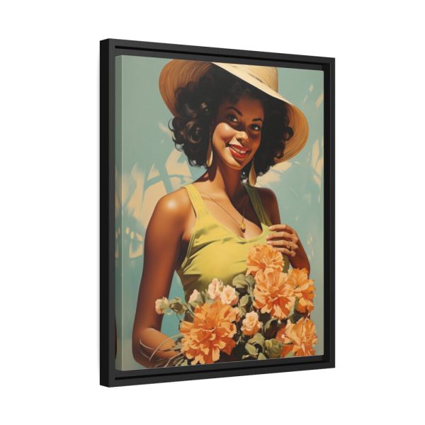Woman With Flowers Framed Canvas
