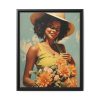 Woman With Flowers Framed Canvas