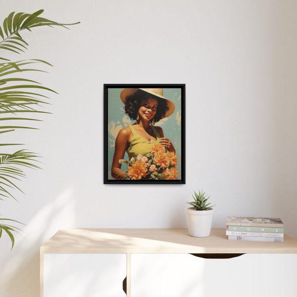 Woman With Flowers Framed Canvas