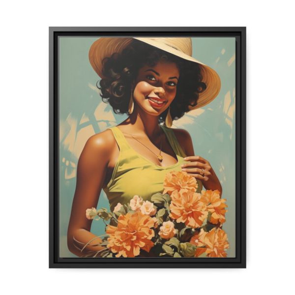 Woman With Flowers Framed Canvas