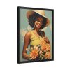 Woman With Flowers Framed Canvas