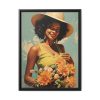 Woman With Flowers Framed Canvas