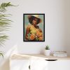 Woman With Flowers Framed Canvas