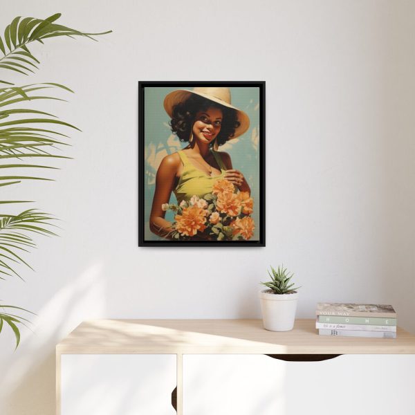 Woman With Flowers Framed Canvas