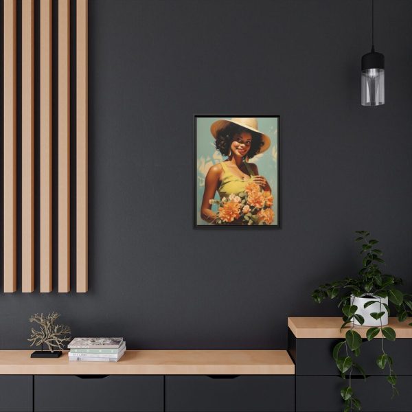 Woman With Flowers Framed Canvas