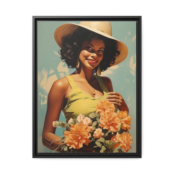 Woman With Flowers Framed Canvas