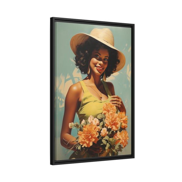 Woman With Flowers Framed Canvas
