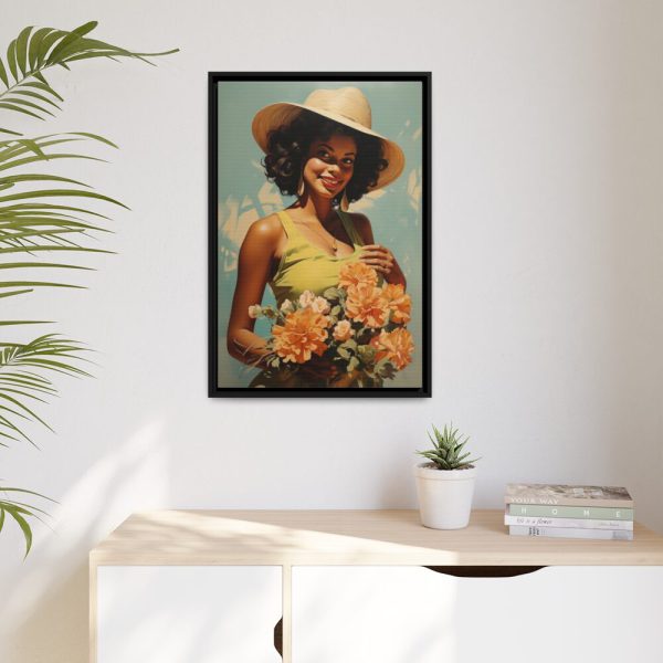 Woman With Flowers Framed Canvas
