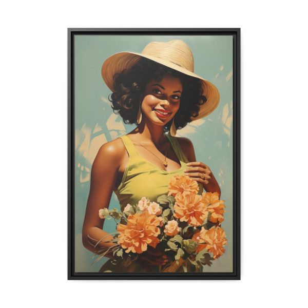 Woman With Flowers Framed Canvas