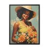 Woman With Flowers Framed Canvas