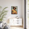 Woman With Flowers Framed Canvas