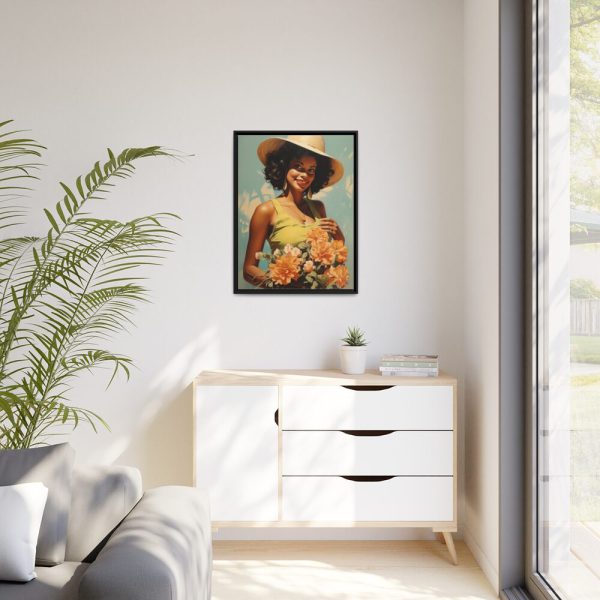 Woman With Flowers Framed Canvas