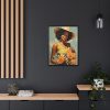 Woman With Flowers Framed Canvas