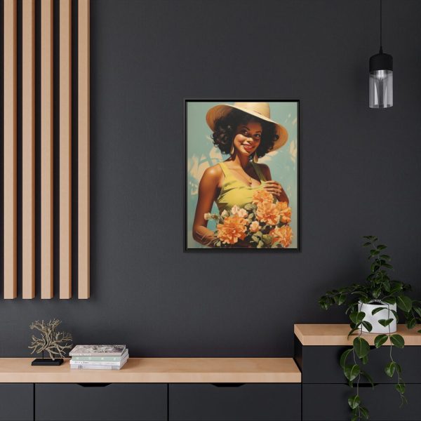 Woman With Flowers Framed Canvas