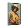 Woman With Flowers Framed Canvas
