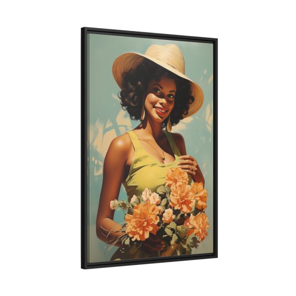 Woman With Flowers Framed Canvas
