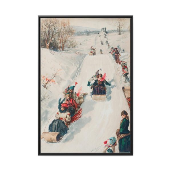 88299-31.jpg Tobogganing by L. Prang & Co Framed Canvas