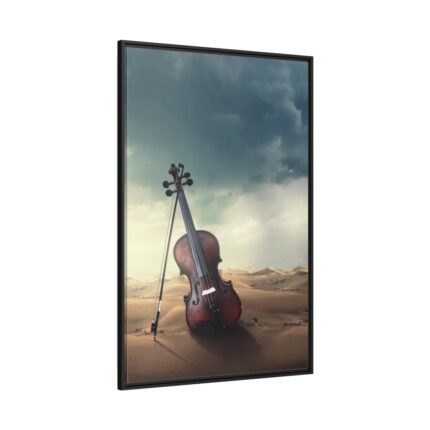 Violin Deser Framed Canvas