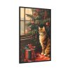 88299-40.jpg Cat By Christmas Tree Framed Canvas