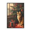 88299-41.jpg Cat By Christmas Tree Framed Canvas