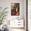 88299-43.jpg Cat By Christmas Tree Framed Canvas