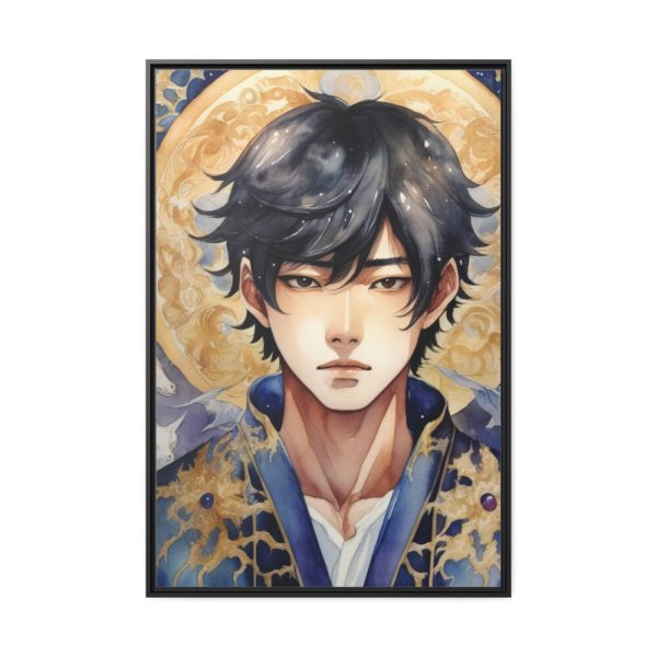 88299-46.jpg Boy Drawn In Watercolor Framed Canvas