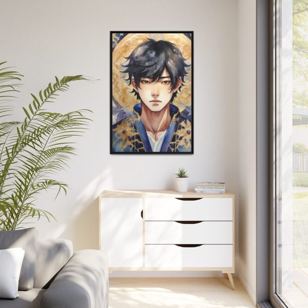 88299-48.jpg Boy Drawn In Watercolor Framed Canvas