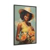 Woman With Flowers Framed Canvas