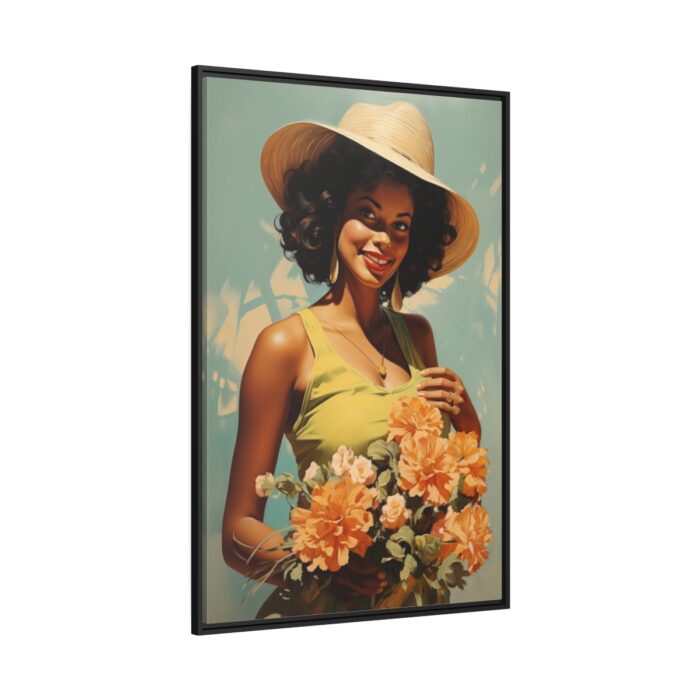 Woman With Flowers Framed Canvas - Image 1