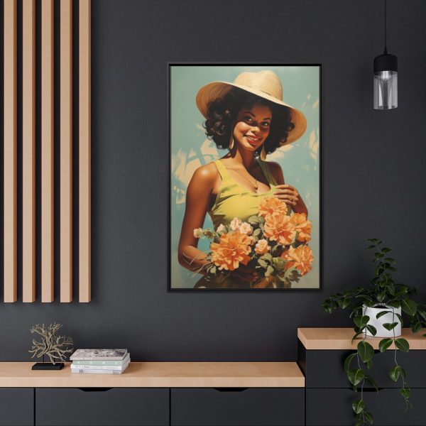 Woman With Flowers Framed Canvas