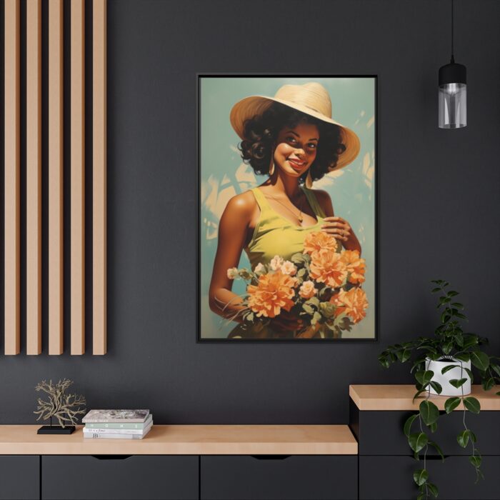 Woman With Flowers Framed Canvas - Image 5
