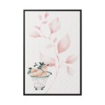 Vintage Lychee Bowl Illustration Framed Canvas - Image 2