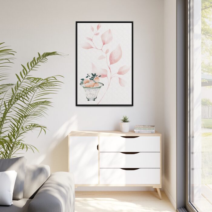 Vintage Lychee Bowl Illustration Framed Canvas - Image 4