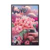 Valentine Love Flower Truck Gnome Framed Canvas