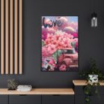 Valentine Love Flower Truck Gnome Framed Canvas - Image 5