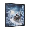88302-120.jpg Santa And Reindeer In Snow Framed Canvas
