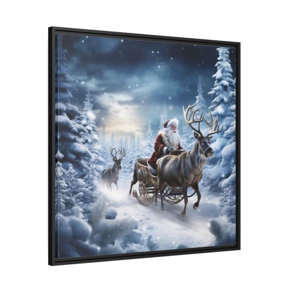 88302-120.jpg Santa And Reindeer In Snow Framed Canvas