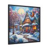 88302-125.jpg Christmas House Fantasy Art Framed Canvas