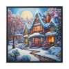 88302-126.jpg Christmas House Fantasy Art Framed Canvas