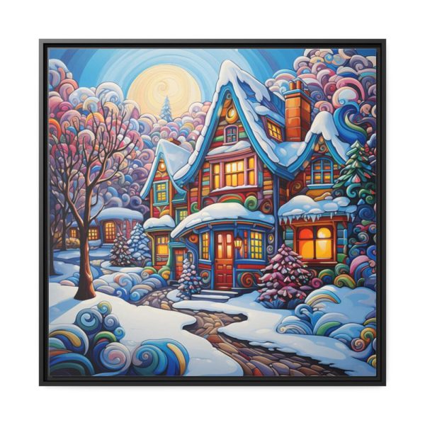 88302-126.jpg Christmas House Fantasy Art Framed Canvas