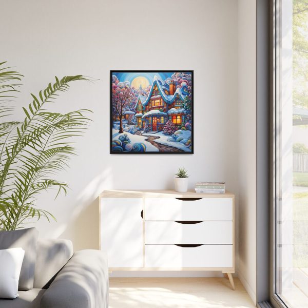 88302-128.jpg Christmas House Fantasy Art Framed Canvas