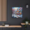 88302-129.jpg Christmas House Fantasy Art Framed Canvas