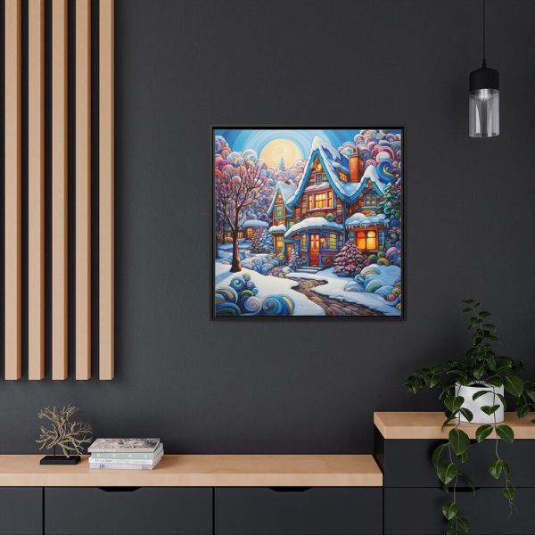 88302-129.jpg Christmas House Fantasy Art Framed Canvas