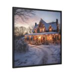 Christmas Decorated Home Framed Canvas