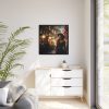 88302-138.jpg Vintage Woman In Town At Christmas Framed Canvas